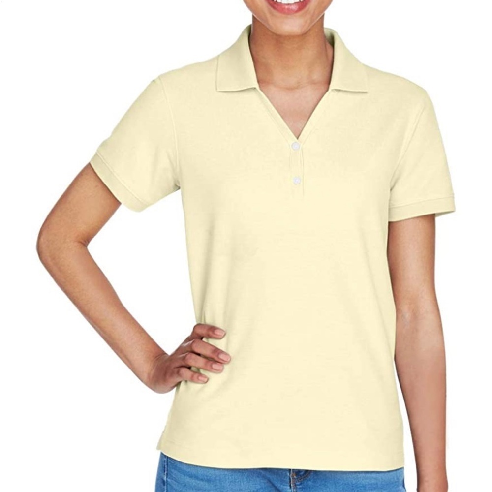 Devon & Jones Pima Piqu Short-Sleeve Y-Collar